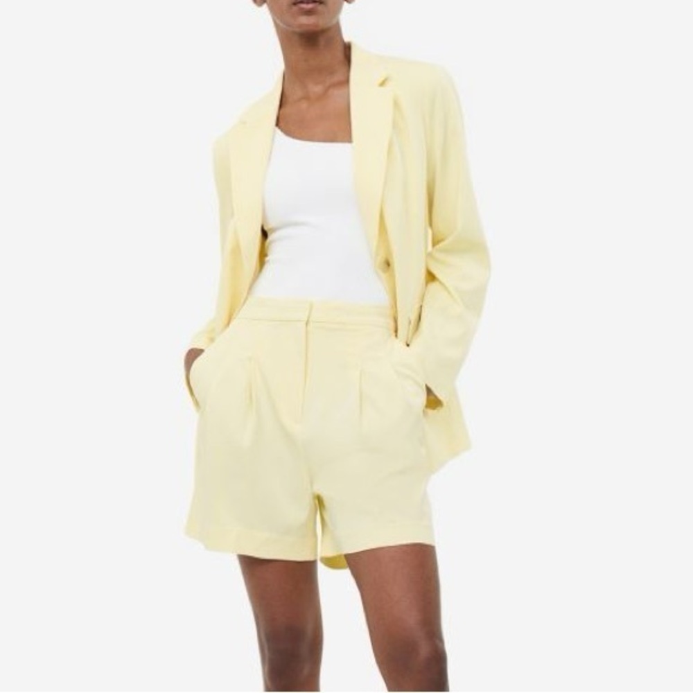 Butter Yellow Wide-Leg Shorts